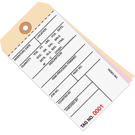 6 <span class='fraction'>1/4</span> x 3 <span class='fraction'>1/8</span>" - (4000-4499) Inventory Tags 3 Part Carbonless # 8