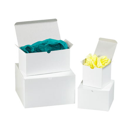 9 x 9 x 5 <span class='fraction'>1/2</span>" White Gift Boxes