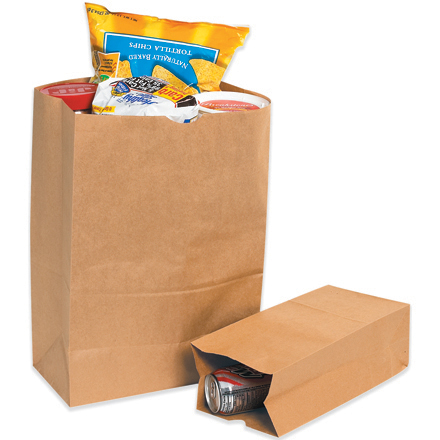 7 <span class='fraction'>1/8</span> x 4 <span class='fraction'>1/2</span> x 13 <span class='fraction'>3/4</span>" Kraft Grocery Bags