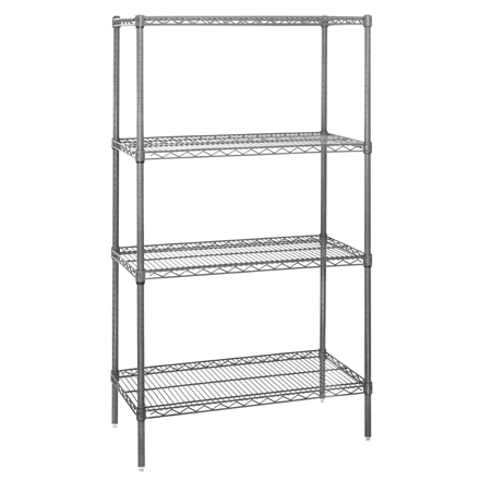 36 x 24 x 74" - 4 Shelf Wire Shelving Starter Unit