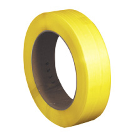 1/2" x .031 x  7200' Yellow 16 x 6" Core Hand Grade Polypropylene Strapping - Embossed